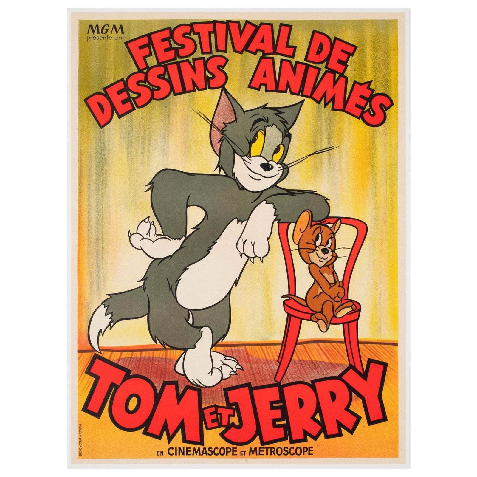 Tom And Jerry 1954 French Film Festival Poster