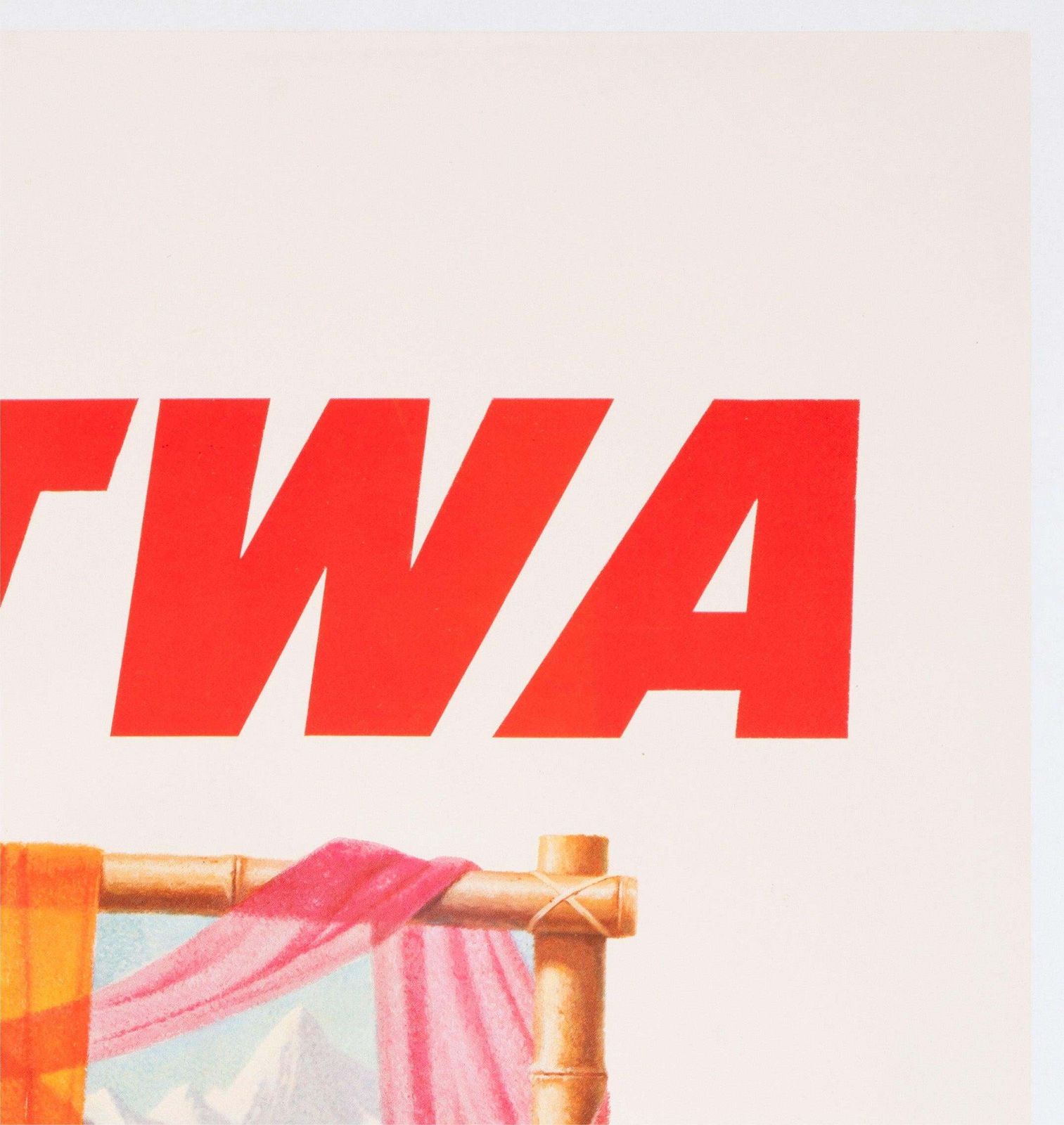 Affiche publicitaire TWA Orient, années 1960, par David Klein photo Art