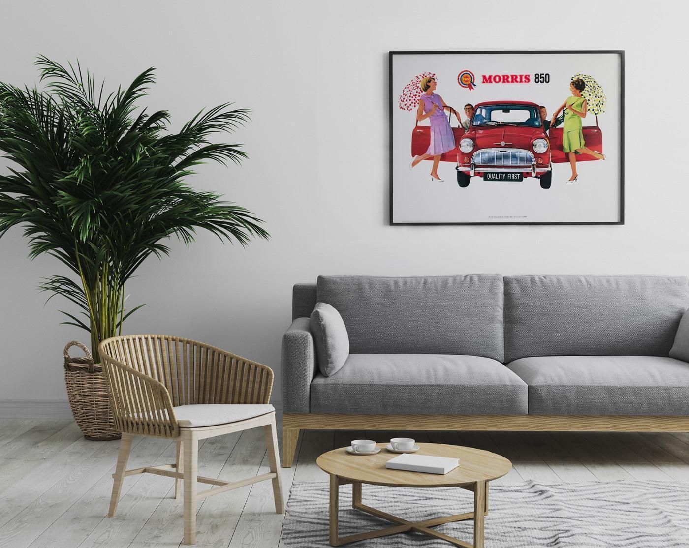 Morris 850 Mini 1960 Uk Dealer Poster photo furniture