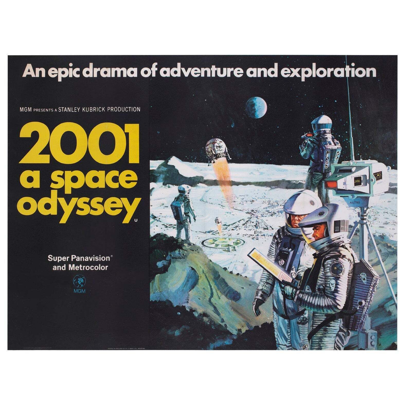 2001 A Space Odyssey 1968 Uk Quad Film Movie Poster Style B, Bob Mccall