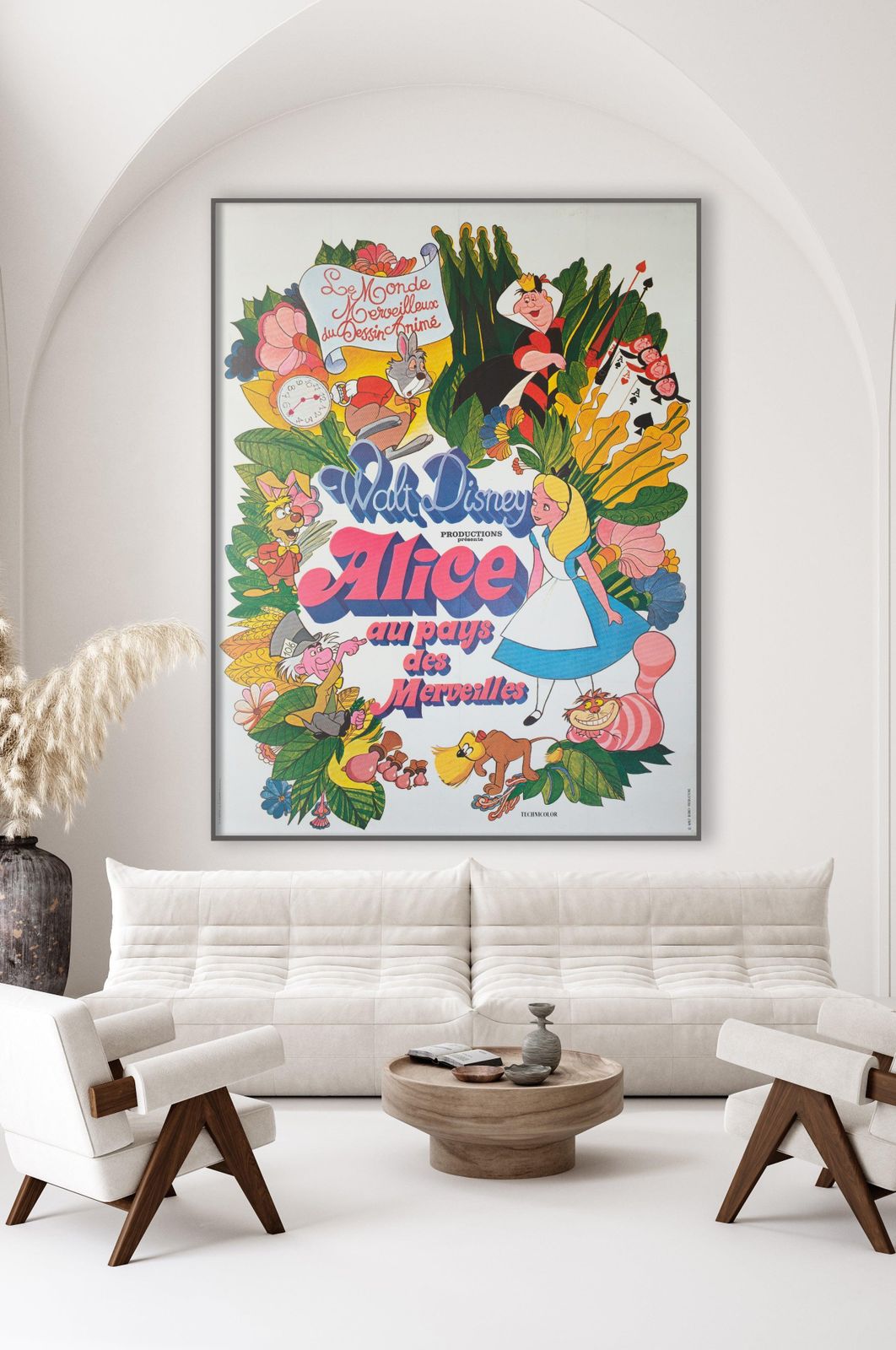 Affiche de cinéma française Grande, Alice au pays des merveilles, réédition années 1970 photo furniture