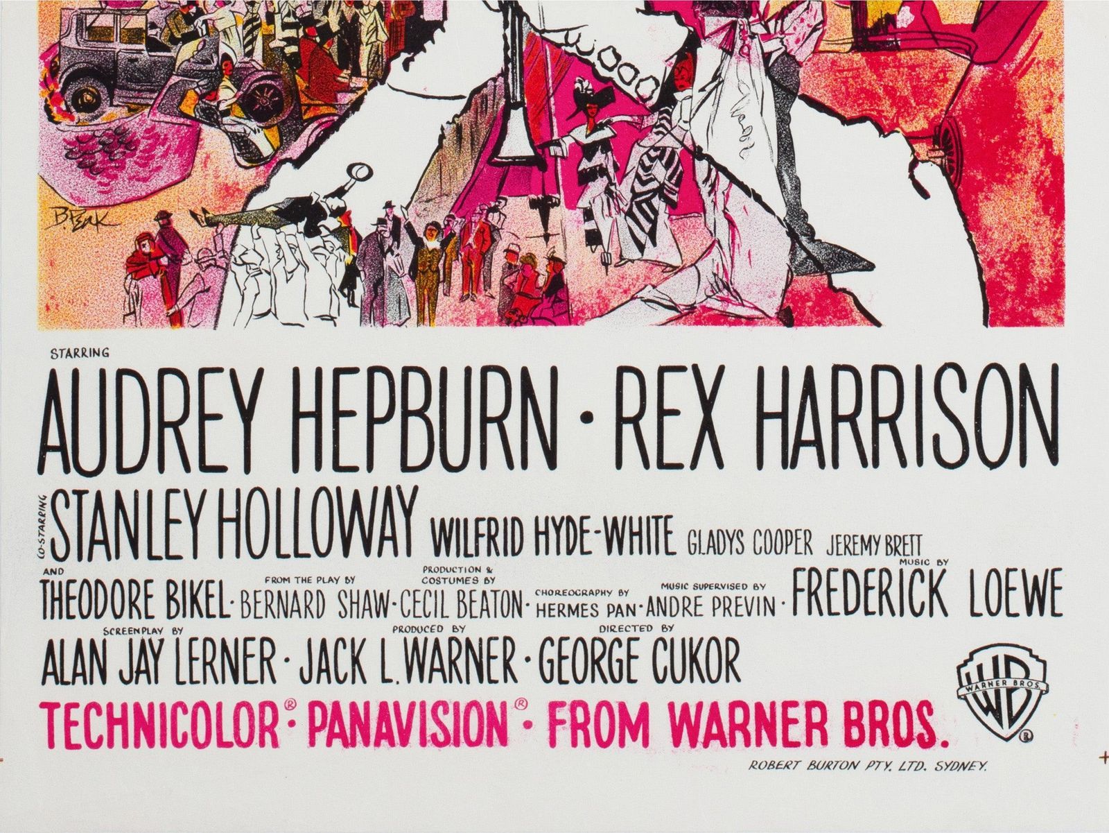 Affiche de cinéma australienne Daybill My Fair Lady 1964, Bob Peak photo 793.0