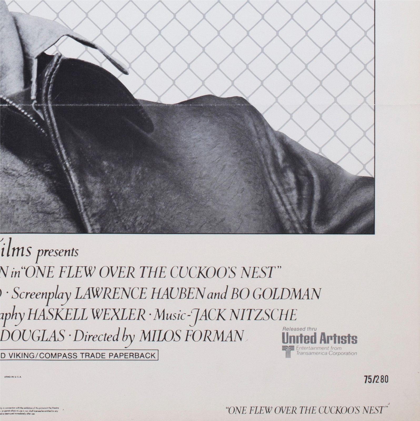 One Flew Over The Cuckoo's Nest 1975 Us 1 Sheet Pre Awards Film Poster photo vintage