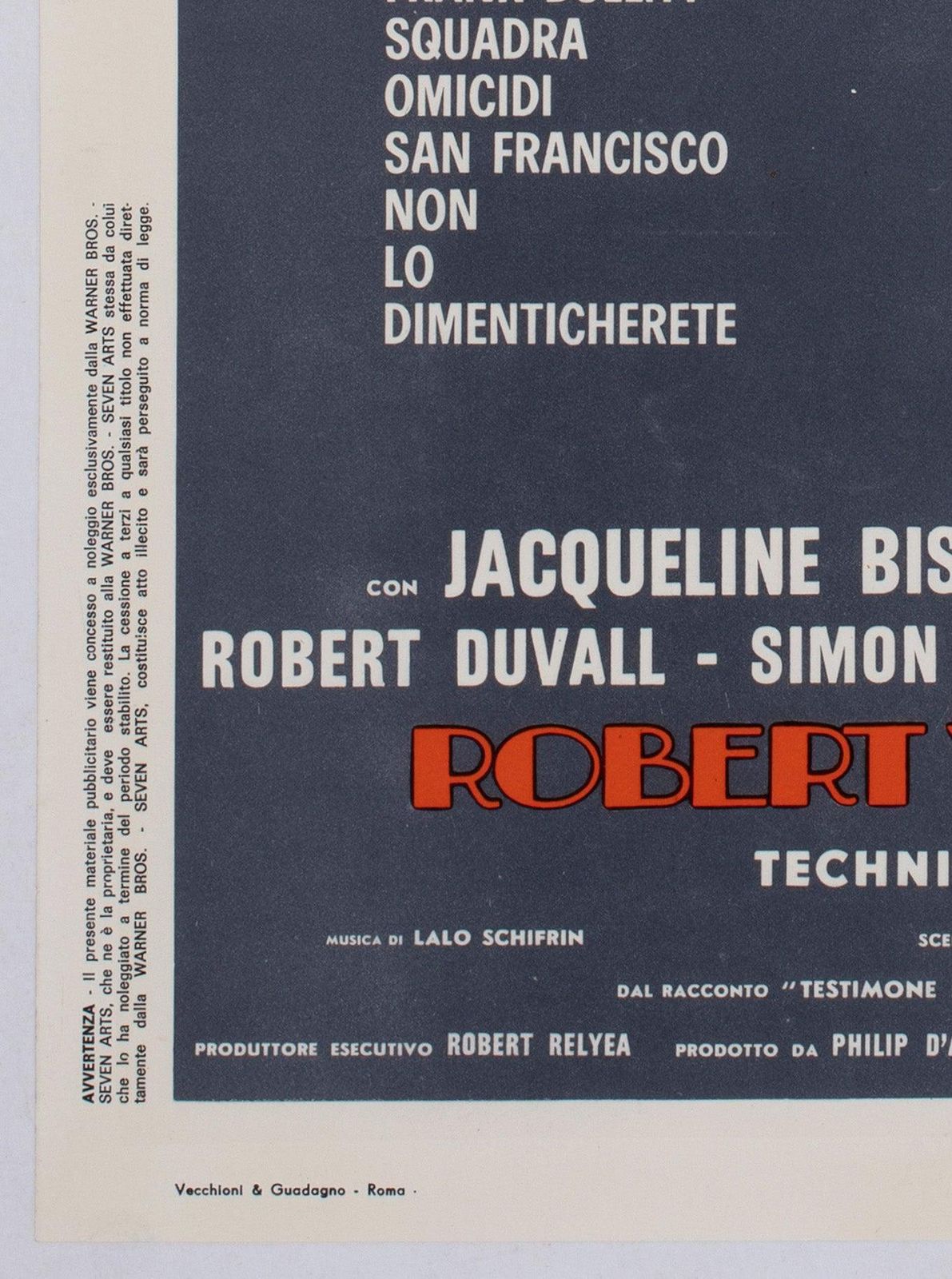 Affiche de cinéma italienne Bullitt 1969 Locandina, Renato Ferrini photo buy