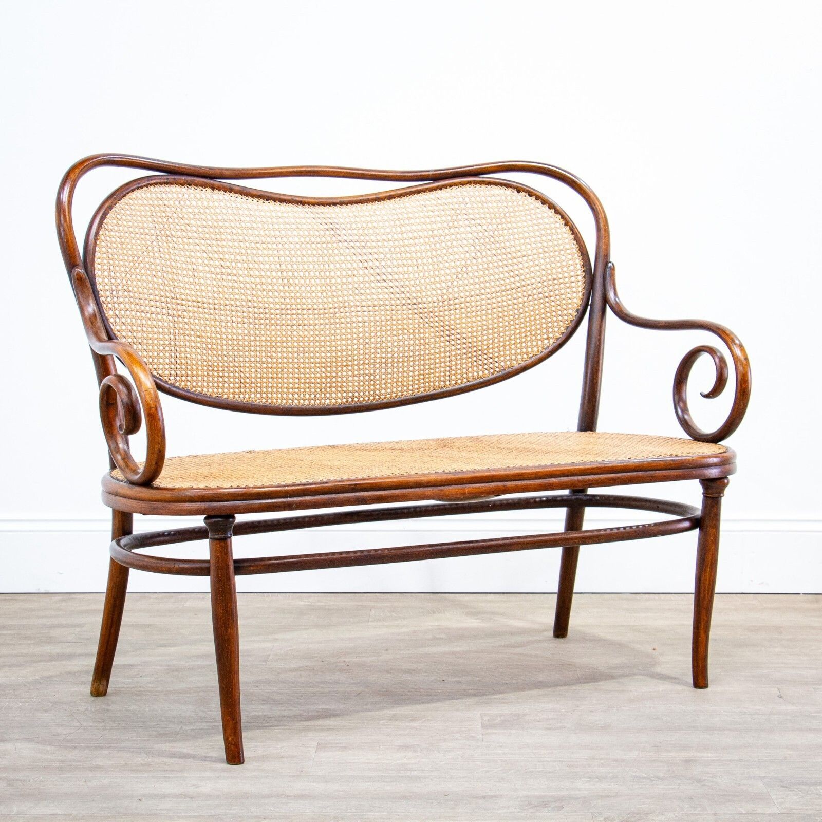 Late 19th Century Bentwood & Rattan Settee By Thonet