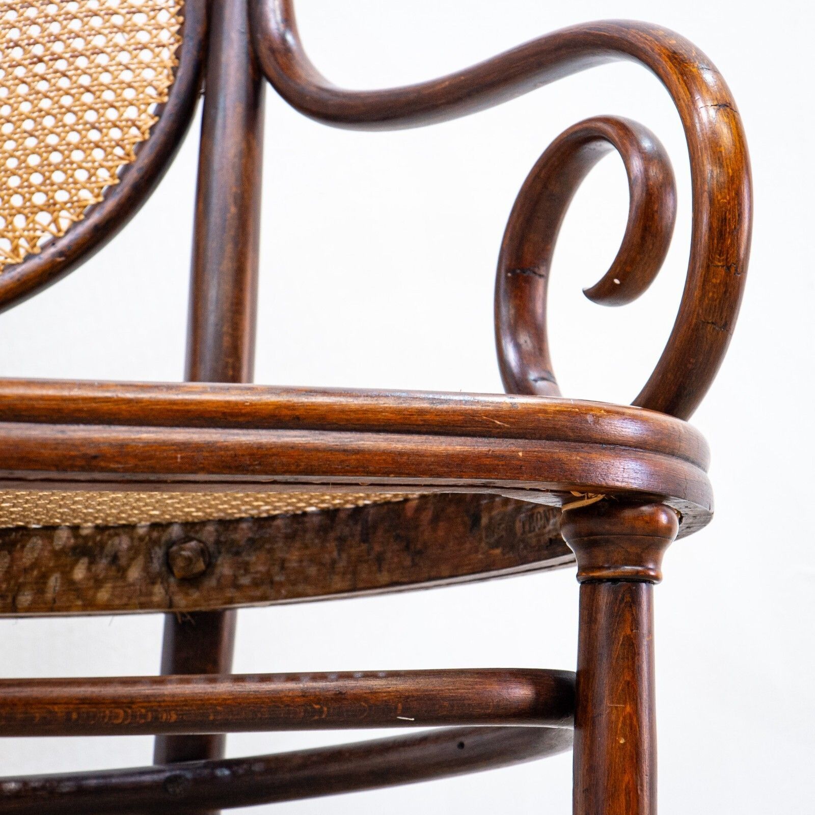 Late 19th Century Bentwood & Rattan Settee By Thonet photo buy