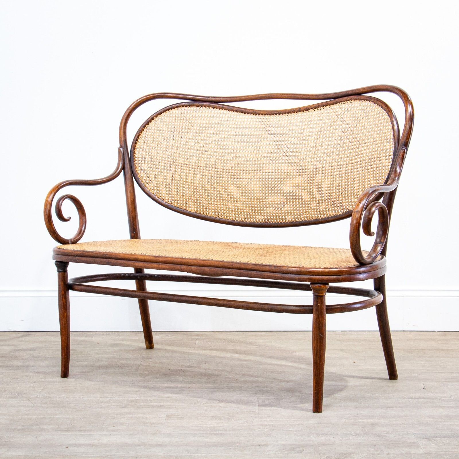 photo furniture Late 19th Century Bentwood & Rattan Settee By Thonet