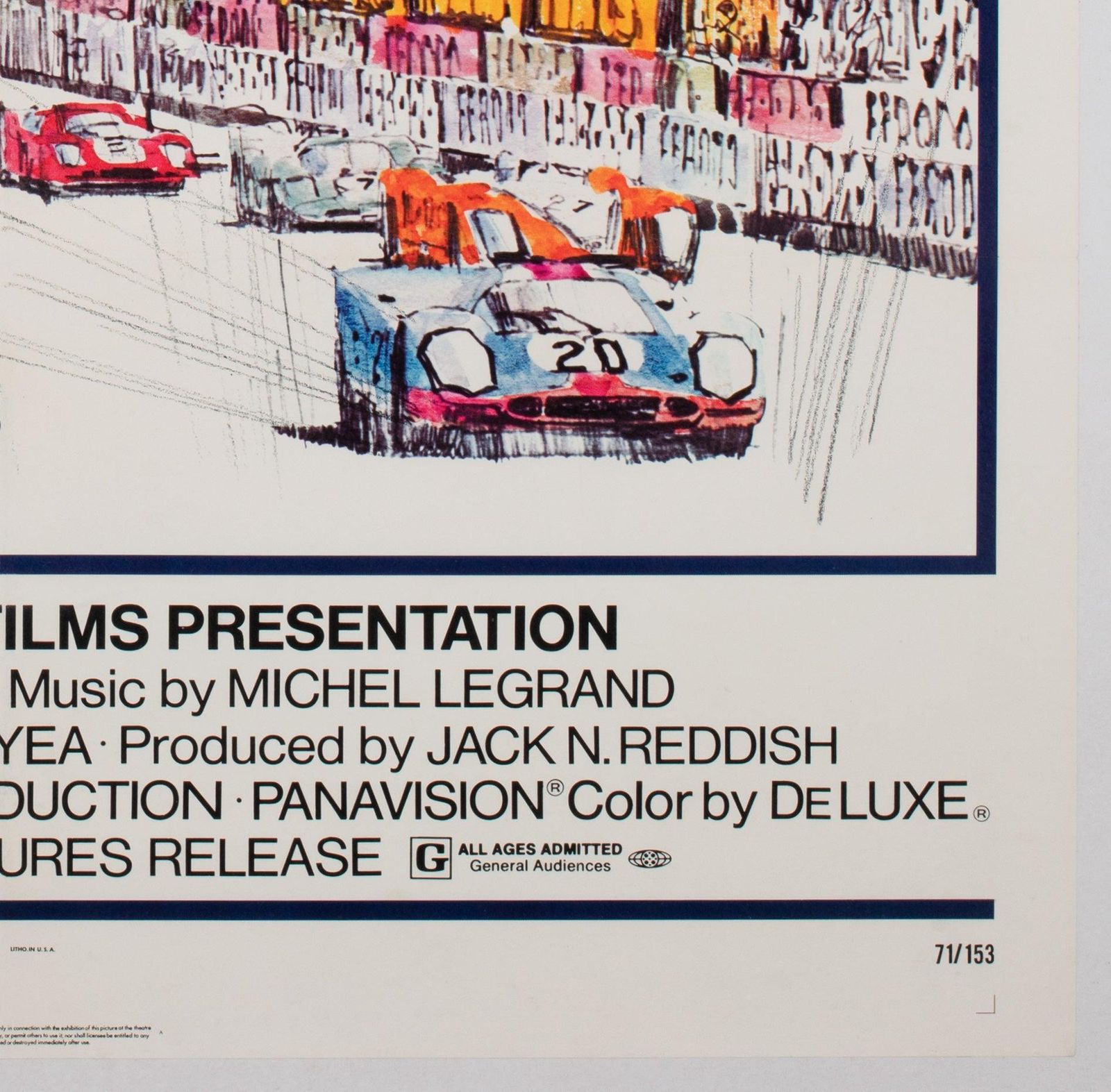 Le Mans 1971 Us 1 Sheet filmaffiche, Tom Jung photo vintage