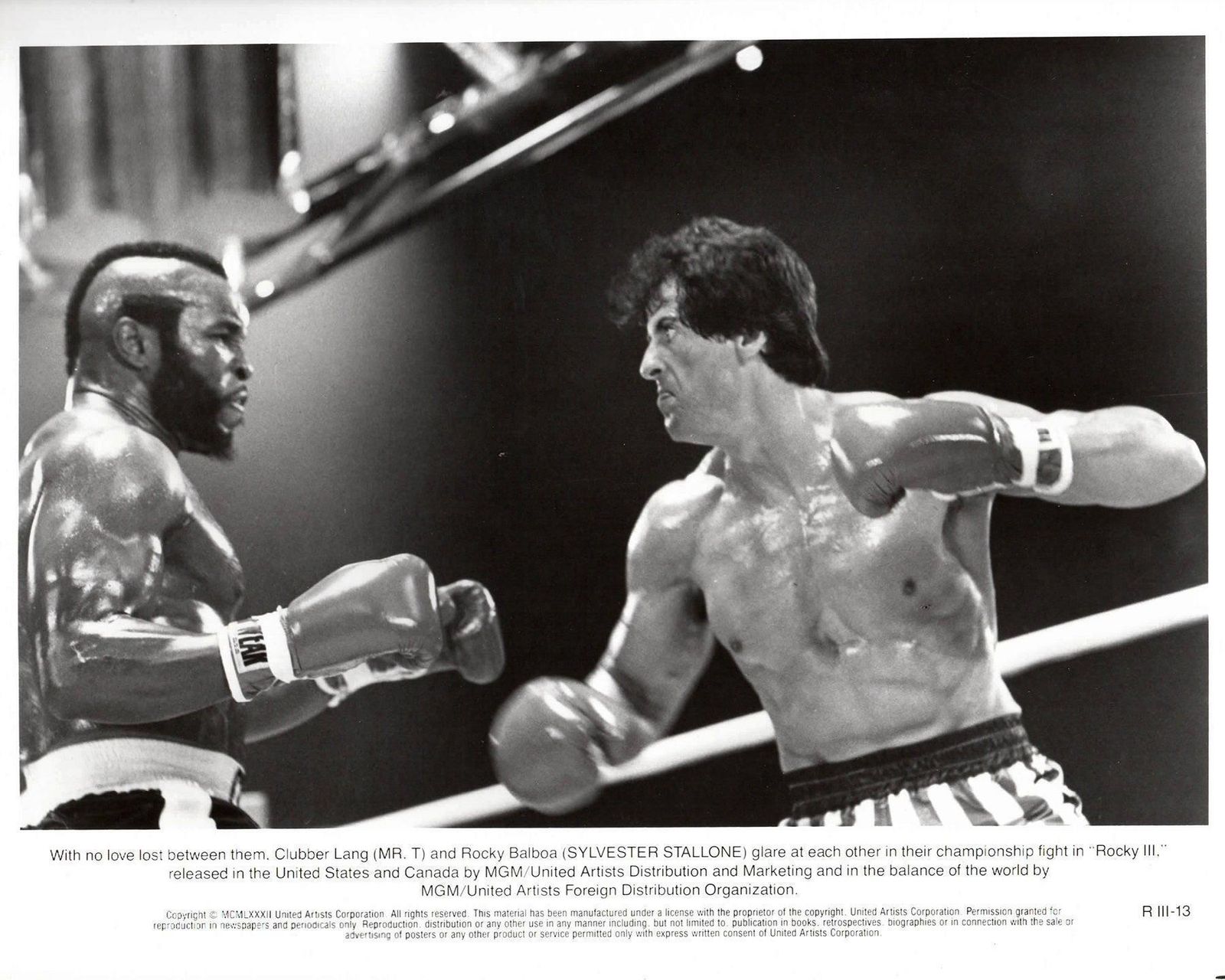 Rocky 3 1982 Publicity Film Movie Press Still Framed photo vinterior