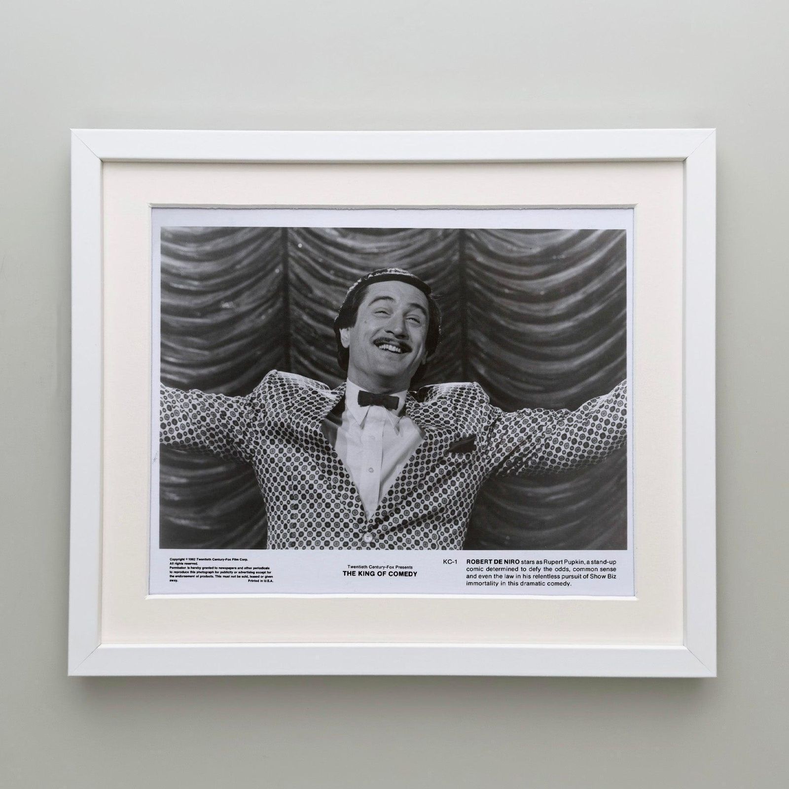 Photographie de presse du film The King of Comedy (1982), encadrée photo Art