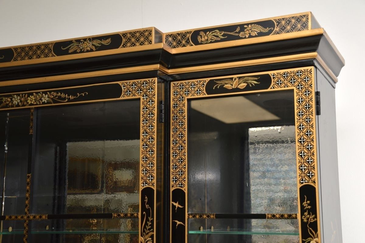 Antique Georgian Style Chinoiserie Breakfront Bookcase photo buy
