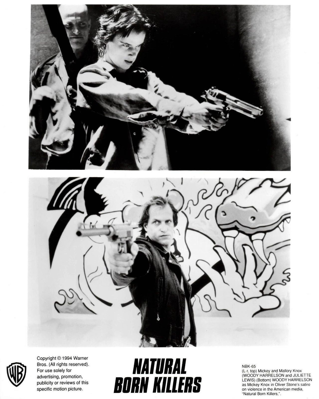 Photographie de presse du film Natural Born Killers, 1994, encadrée photo vinterior