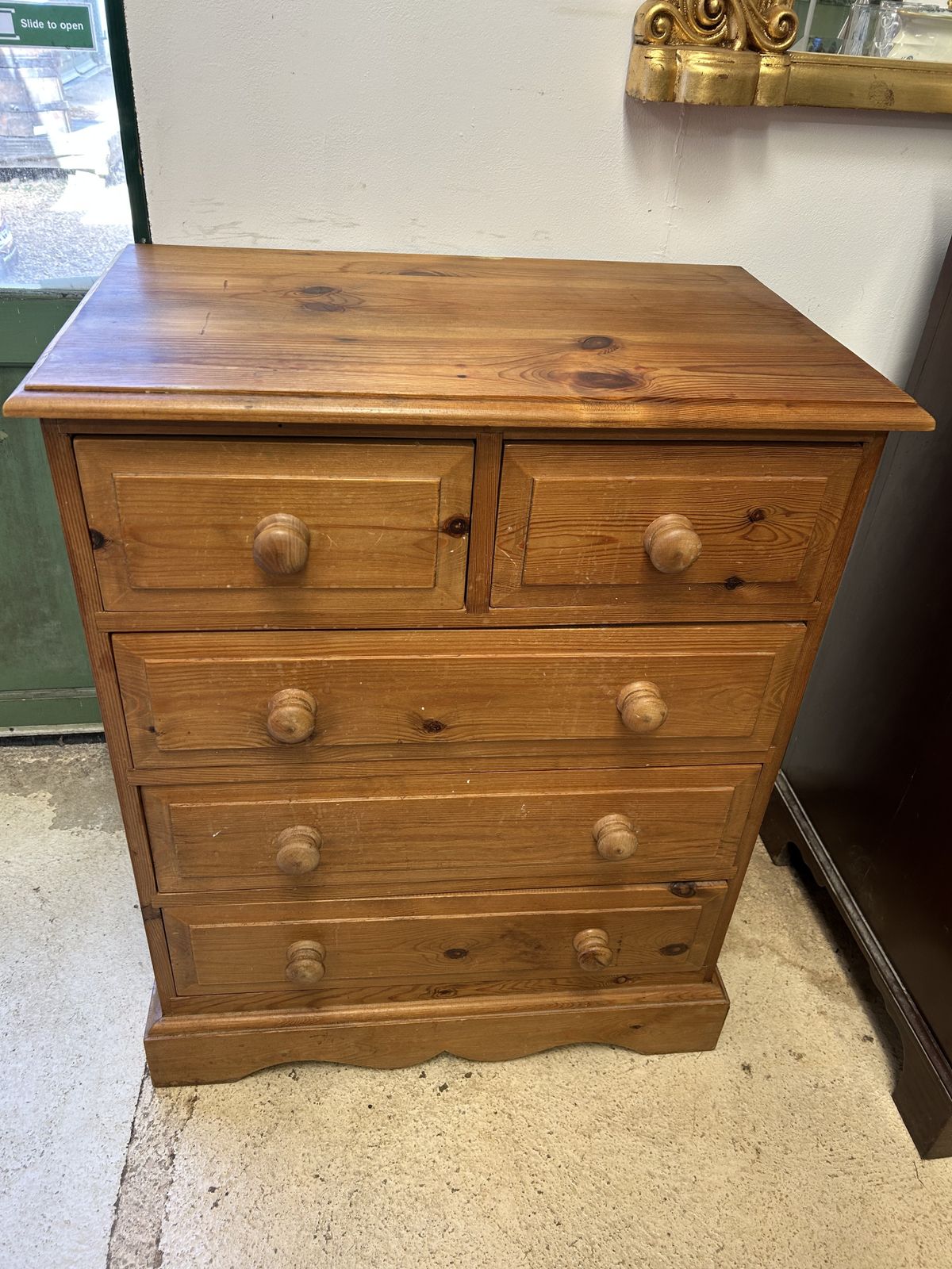 Vintage Quality Pine Chest Of Drawers