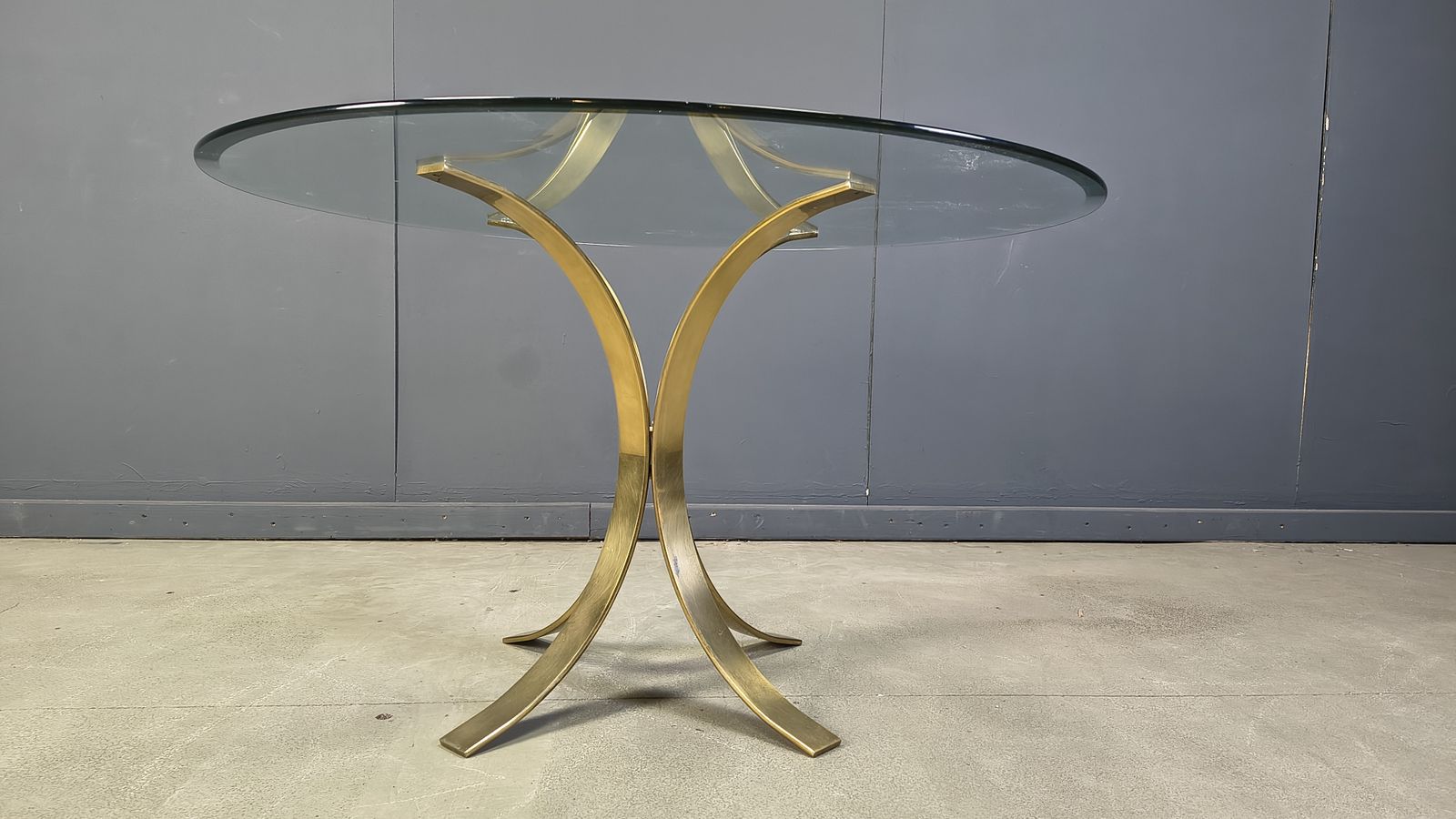 Vintage Brass Dining Set By Belgochrom, 1970s photo for sale