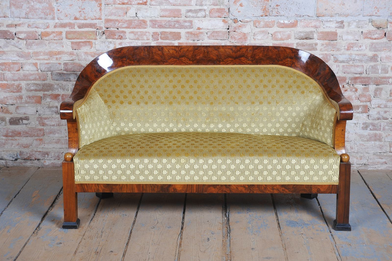 Restored Empire Seating Set, Walnut, Inlaid, Revived Polish, Austria, 1810s photo vinterior