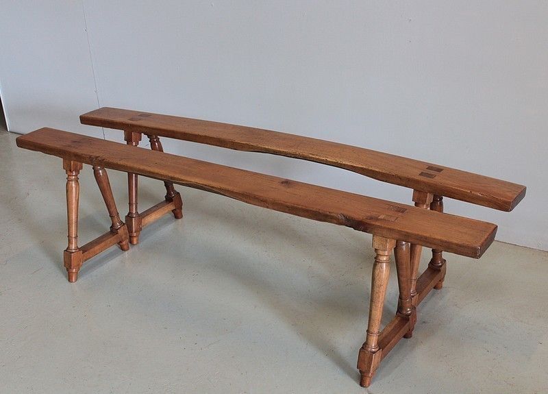 Pair Of Benches Cherry 19th photo furniture