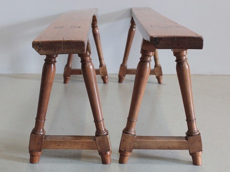 Pair Of Benches Cherry 19th photo Furniture