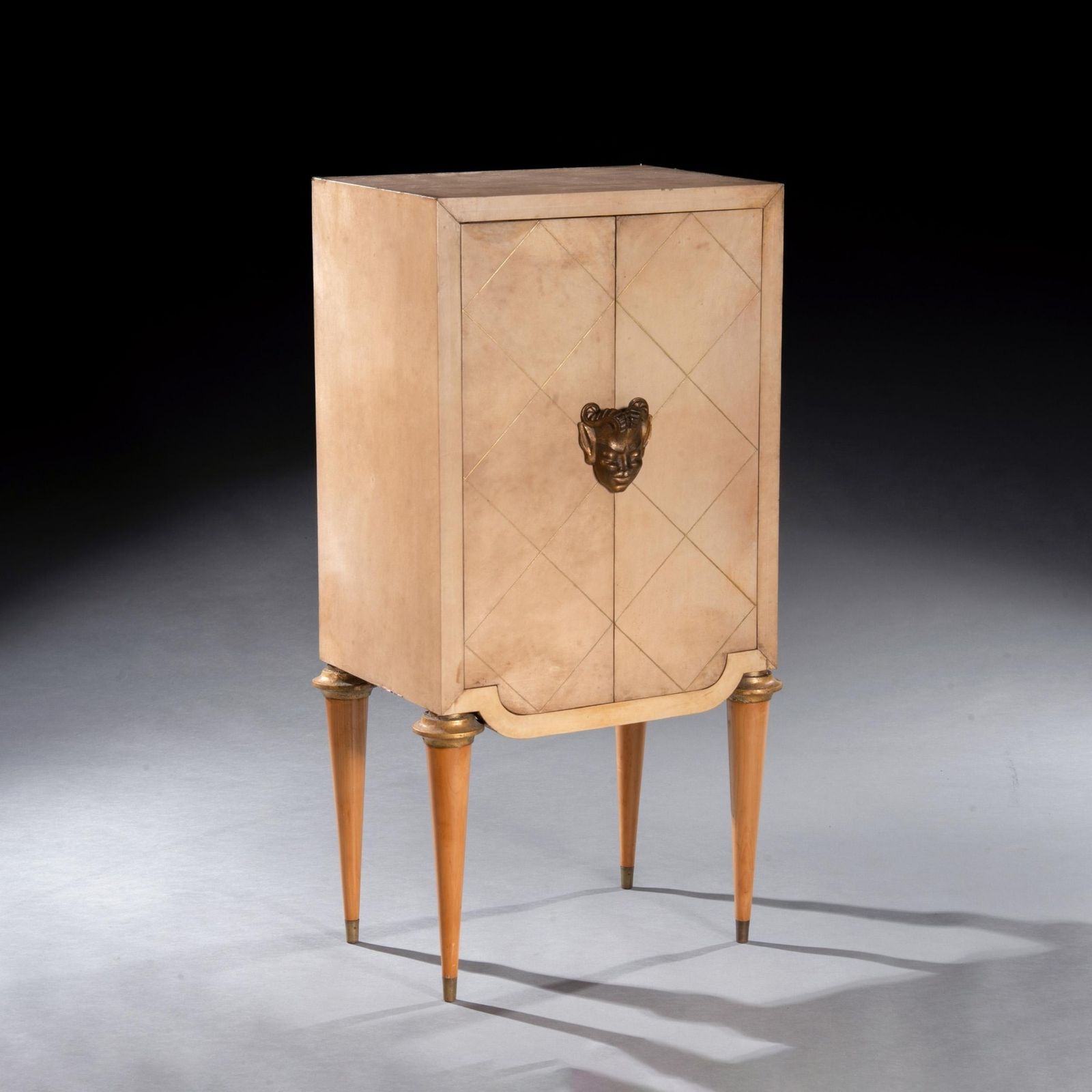 Maurice Jallot French Art Deco Parchment Inlaid Cabinet photo vinterior