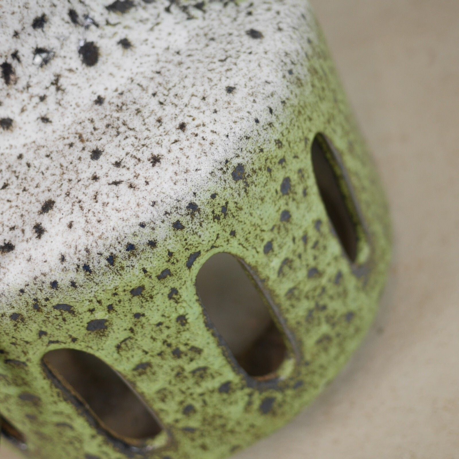 photo furniture Mid Century Green Fat Lava Studio Pottery Floor Lamp Shade West Germany #103095