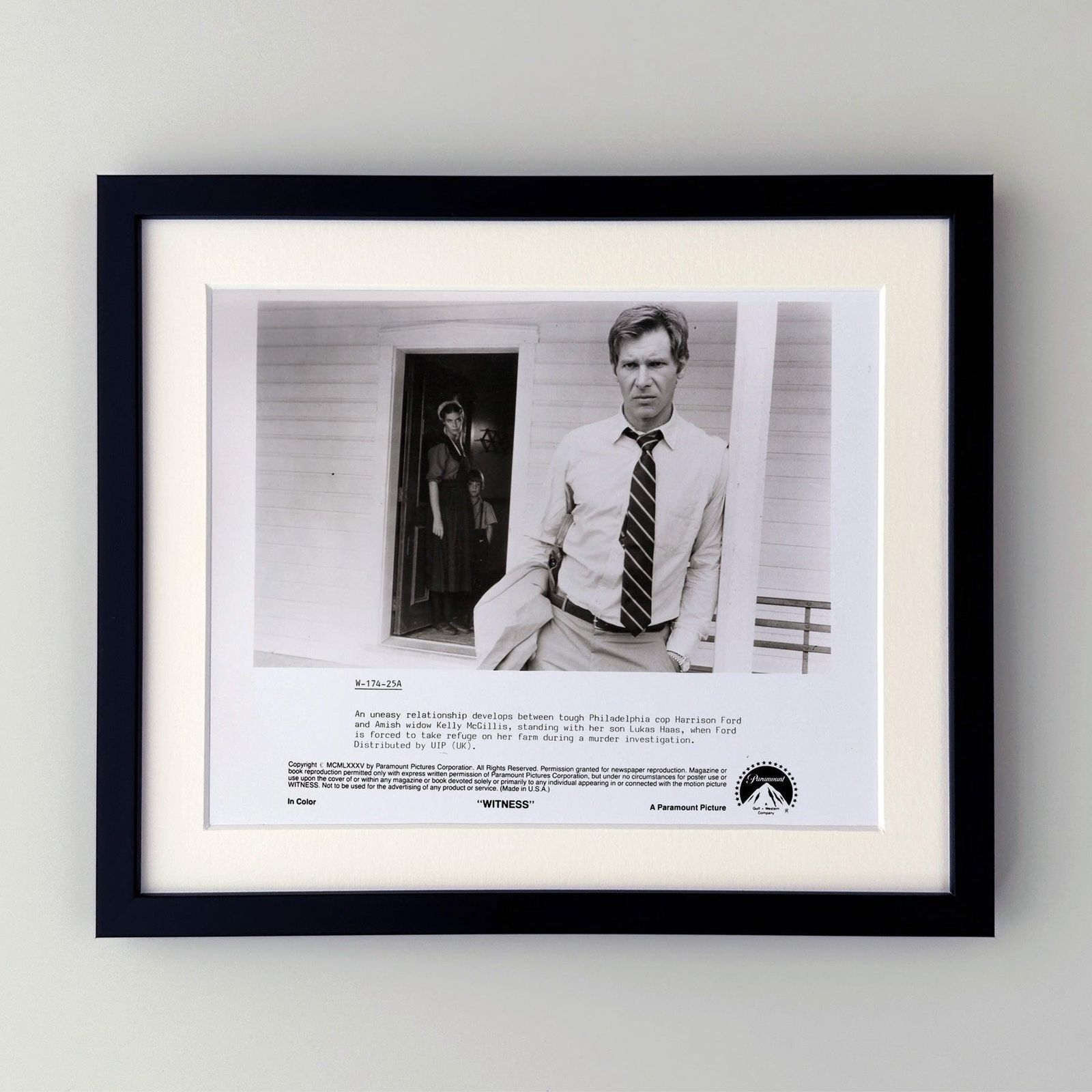 Photo de presse encadrée du film Witness, 1985 photo furniture