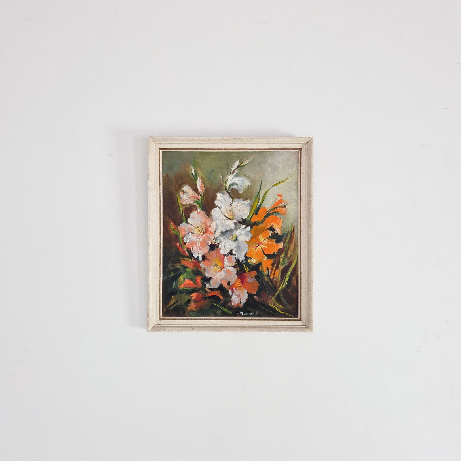 Mid Century Impresisonist Floral Oil Painting