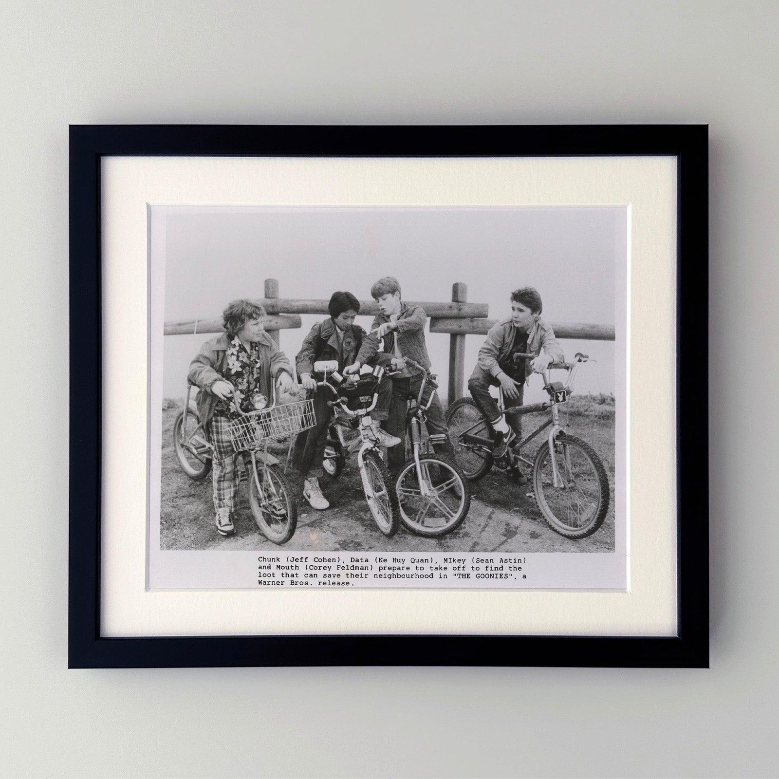 The Goonies 1985 Publicity Film Movie Press Still Framed photo furniture