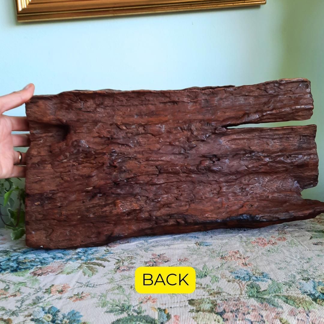 Mid Century Large Carved Organic Decorative Hardwood Root Wooden Bowl 15.2 '' Long photo 50.0