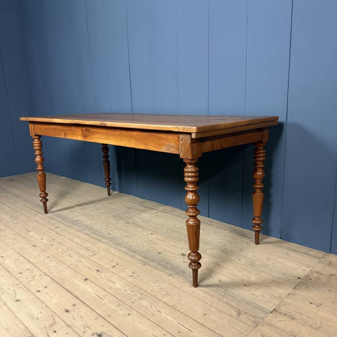 Antique Cherry Wood Dining Table From France photo vintage