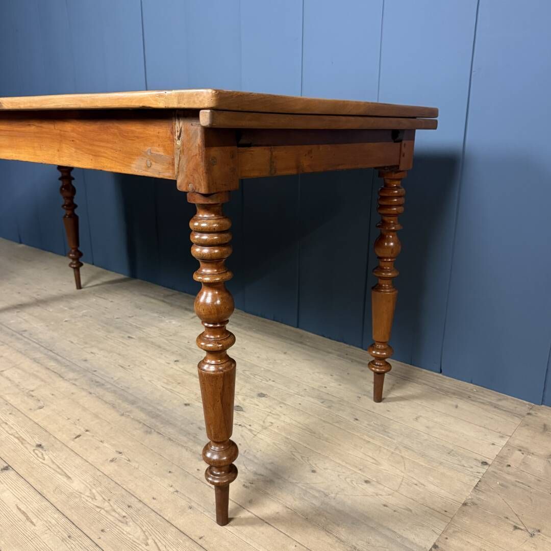 Furniture Antique Cherry Wood Dining Table From France photo