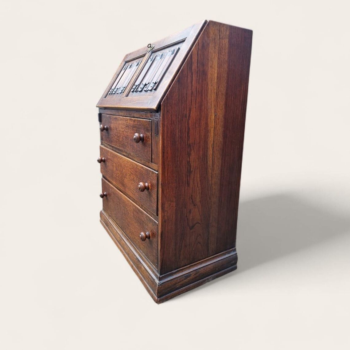 Vintage Oak Bureau Writing Desk / Traditional English Style / C.1940 photo furniture