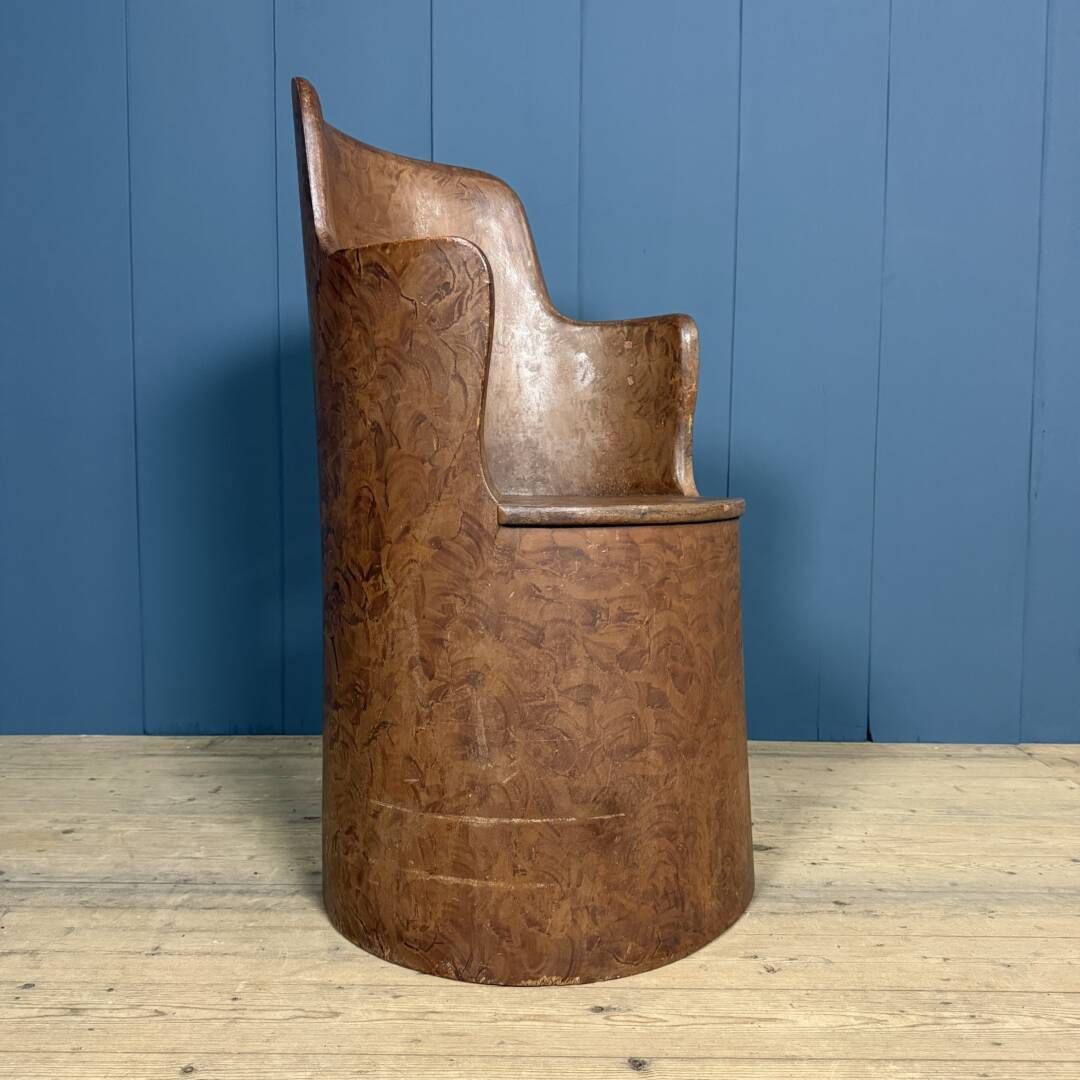 Old Swedish Painted Wooden Stump Chair photo buy