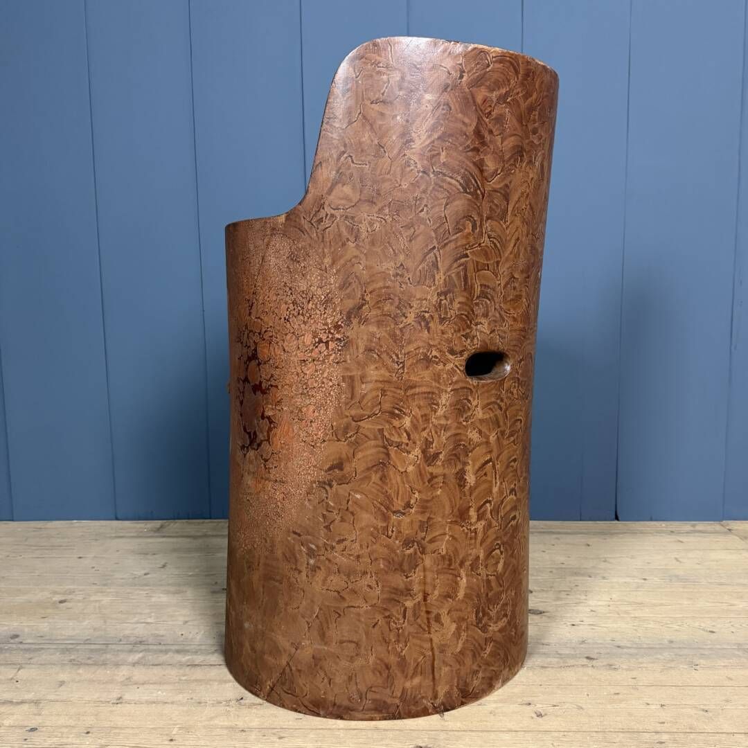 Furniture Old Swedish Painted Wooden Stump Chair photo