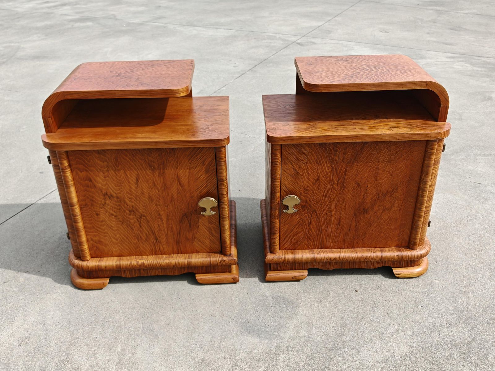 photo furniture Pair Of Refurbished Art Deco Nighstands In Ash Wood, Austria 1930s