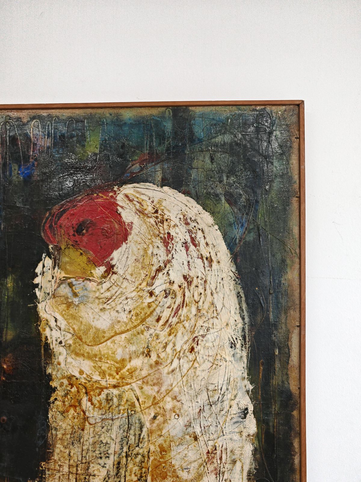 Oil On Canvas "Femme Dans Le Bois" By Tihomir Savic Tica, Yugoslavia 1969 photo furniture