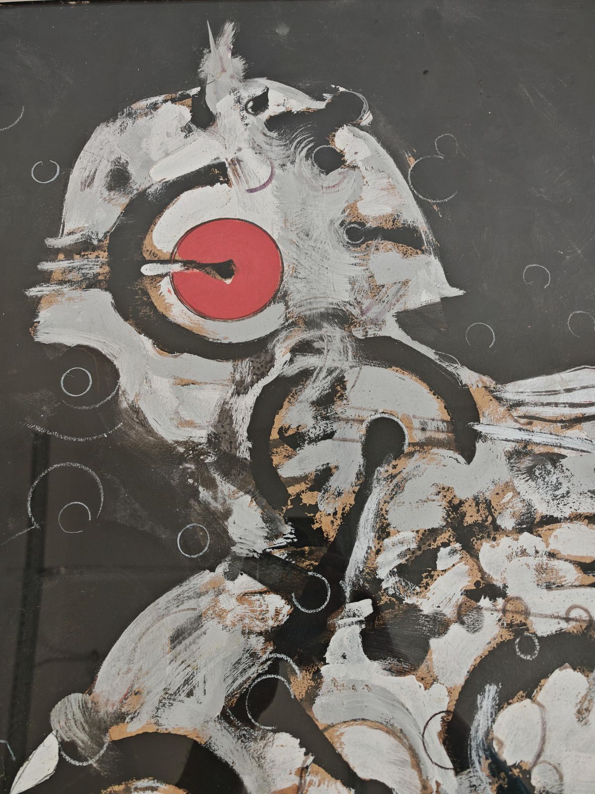 Painting "The Sniper" By Zoran Petrovic, Mixed Media, Yugoslavia (1990) photo 3400.0