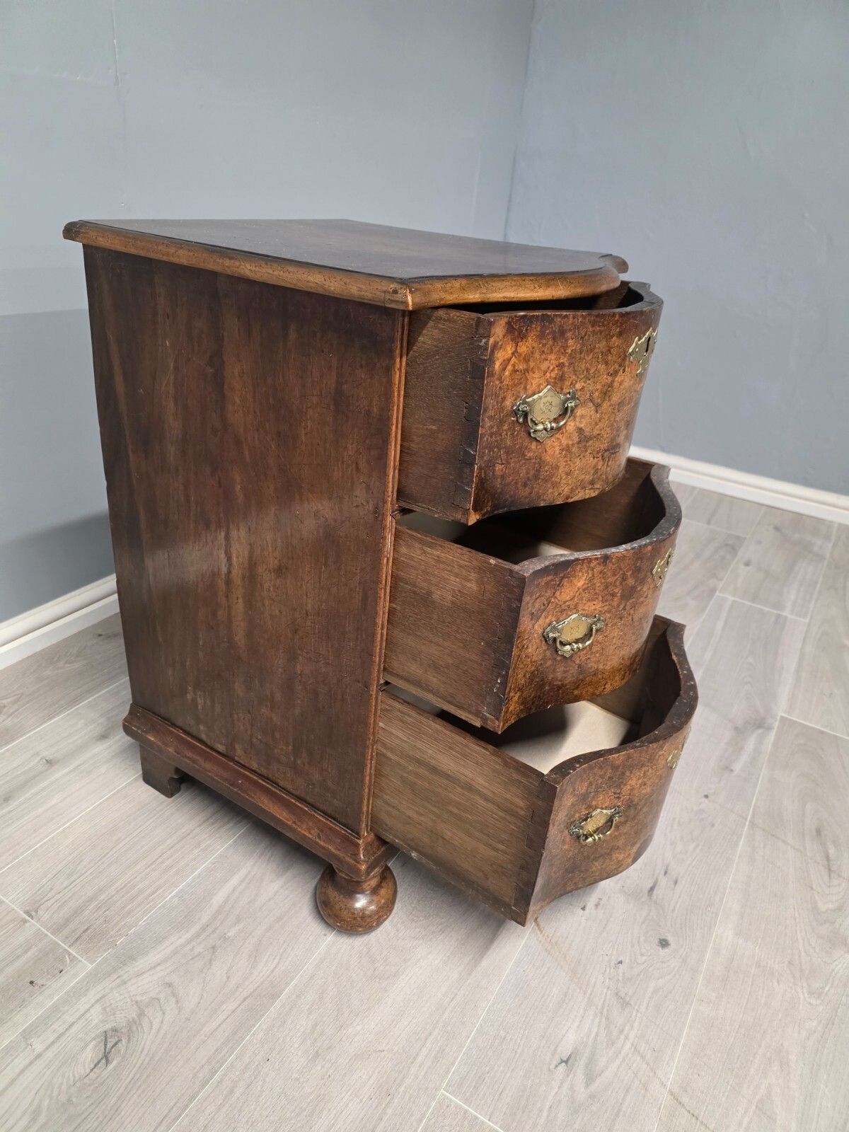 Antique Burr Walnut 18th Century Chest Of Drawers photo vintage