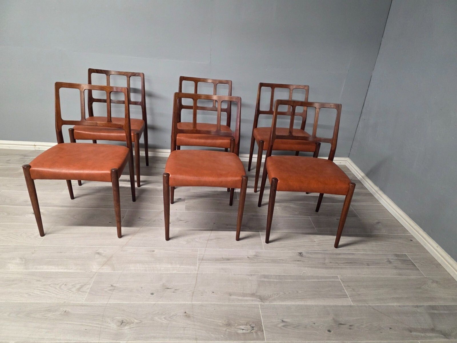 Set Of 6 Rosewood Danish Mid Century Dining Chairs   Johannes Anderson photo furniture
