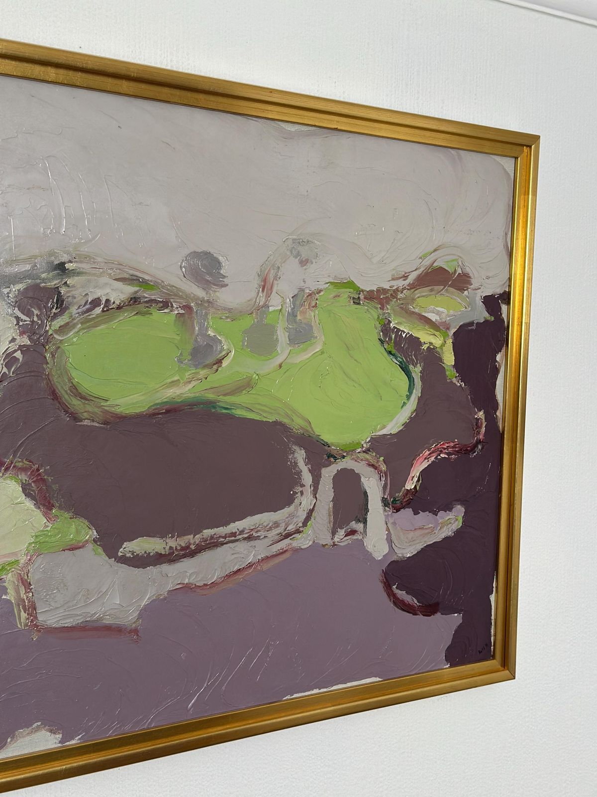 photo for sale Original Swedish Oil On Canvas – “Waves Of Color” By Rolf Magnusson – Vintage & Framed – 68 × 78 Cm (26.8" × 30.7")