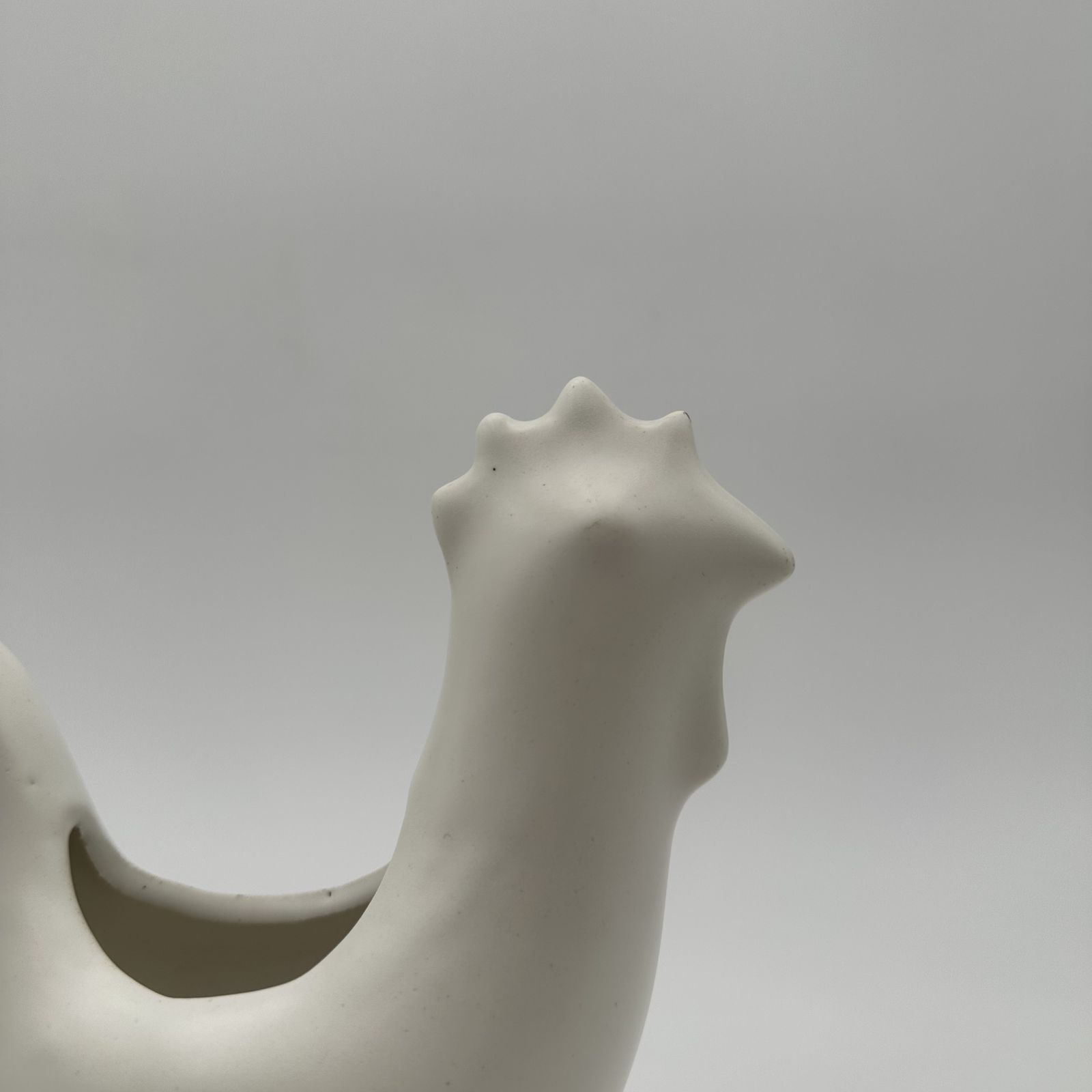White Ceramic Rooster. French Work In The Style Of Jouve. Circa 1950 photo vinterior