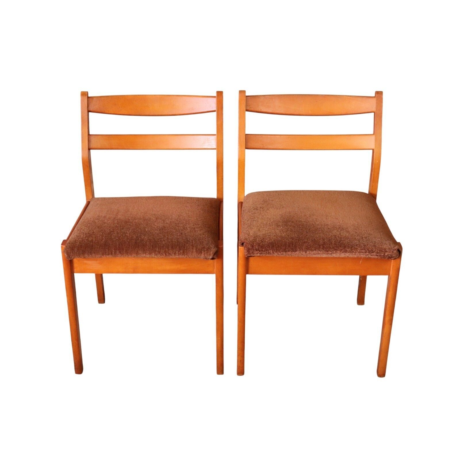 Set Of 4 Mid Century Teak Dining Chairs   Ladder Back Danish Style Retro photo furniture