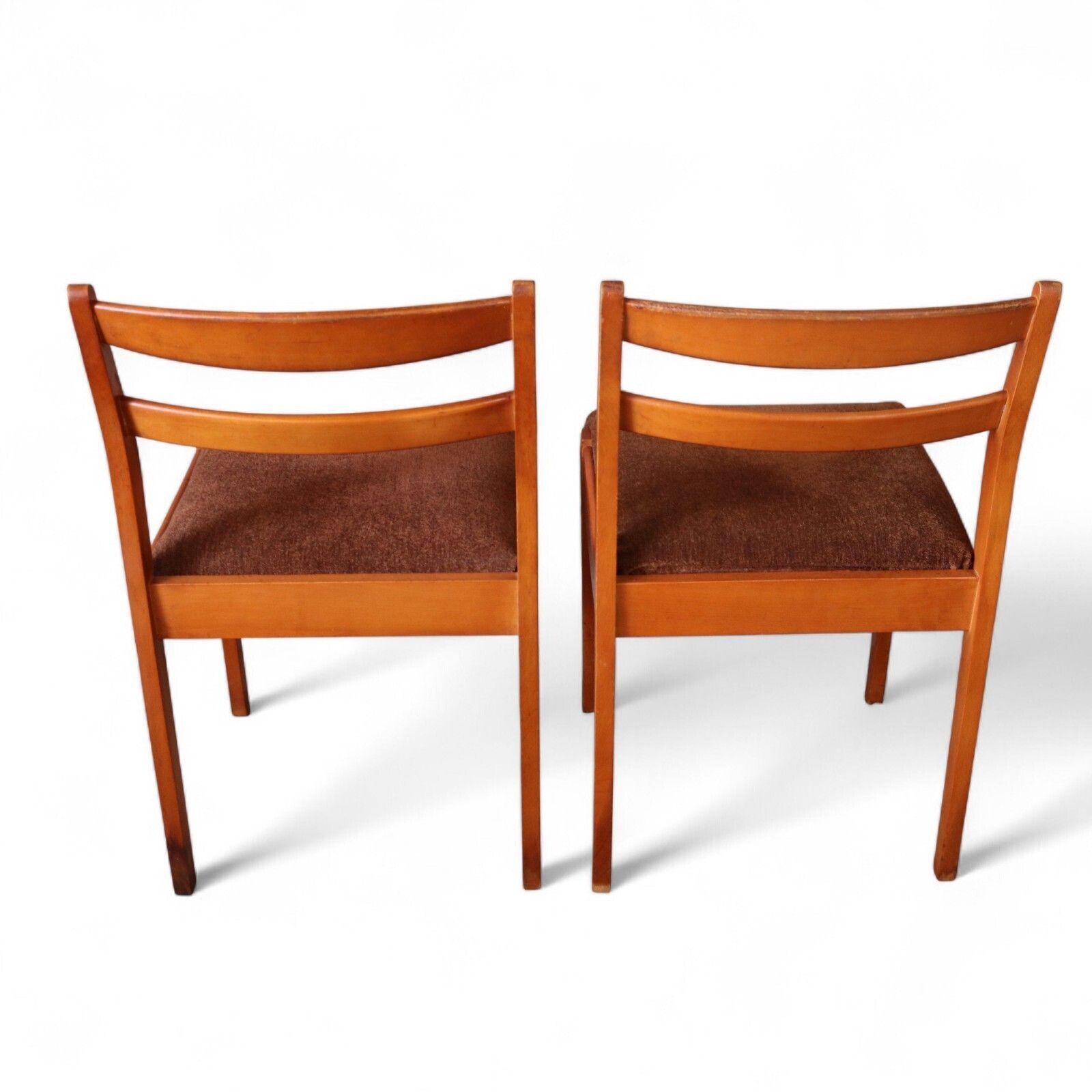 Set Of 4 Mid Century Teak Dining Chairs   Ladder Back Danish Style Retro photo vintage