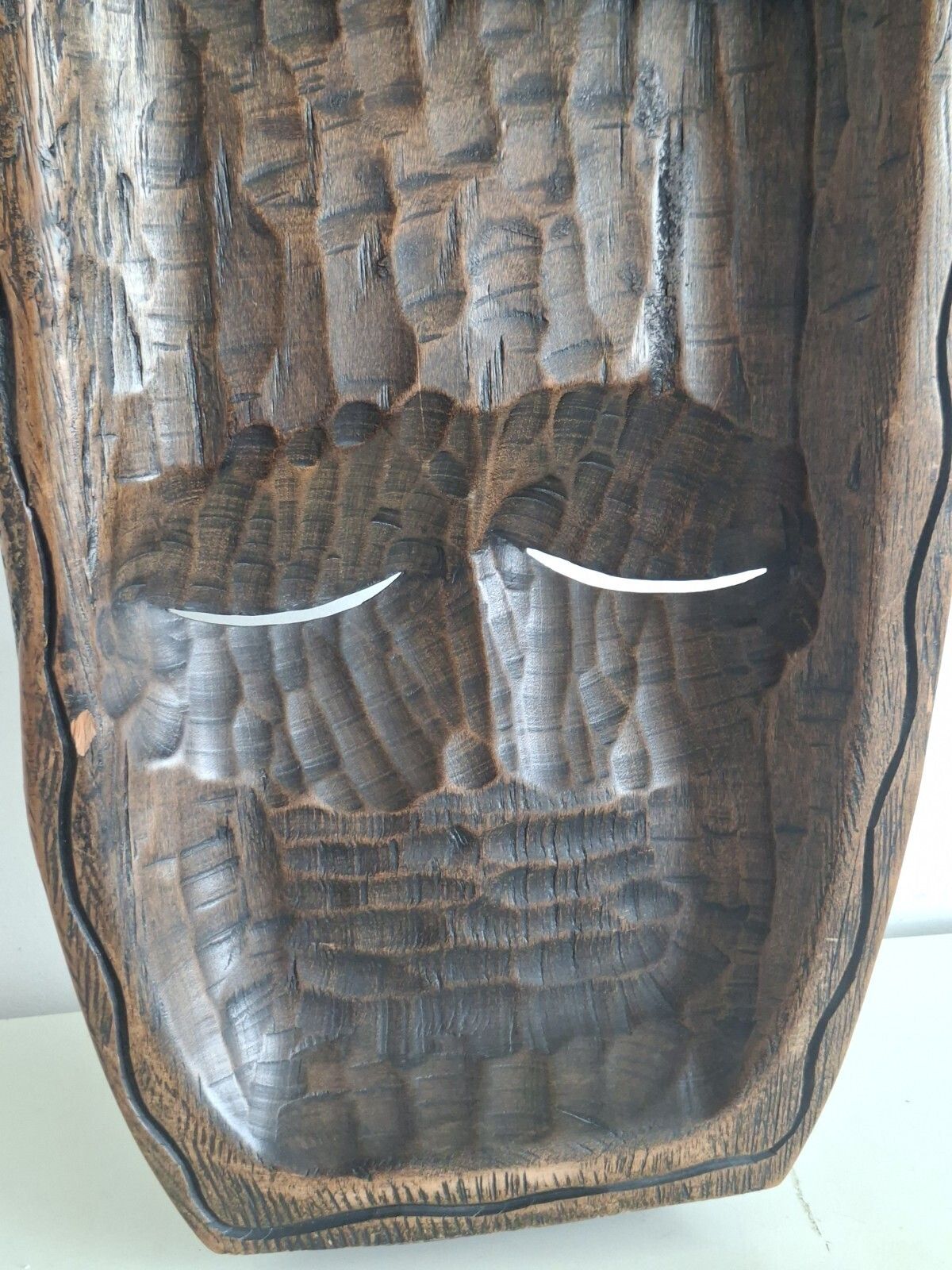 70.0 Large African Wall Mask 2.5 Ft Carved Wood Vintage Ethnographic Tribal Decor photo