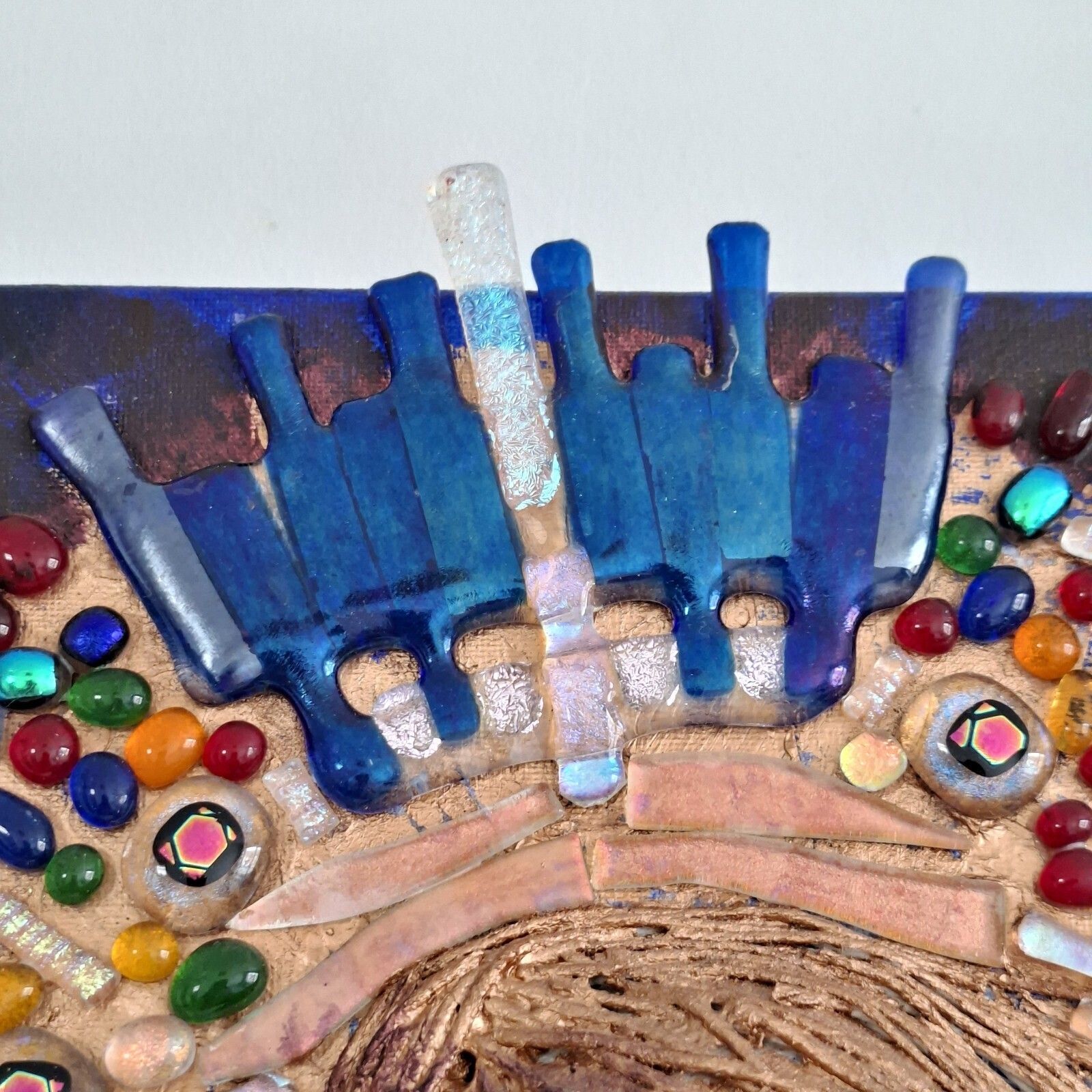 Angela Brady Mixed Media Portrait Artwork Fused Glass Canvas Contemporary Irish photo for sale