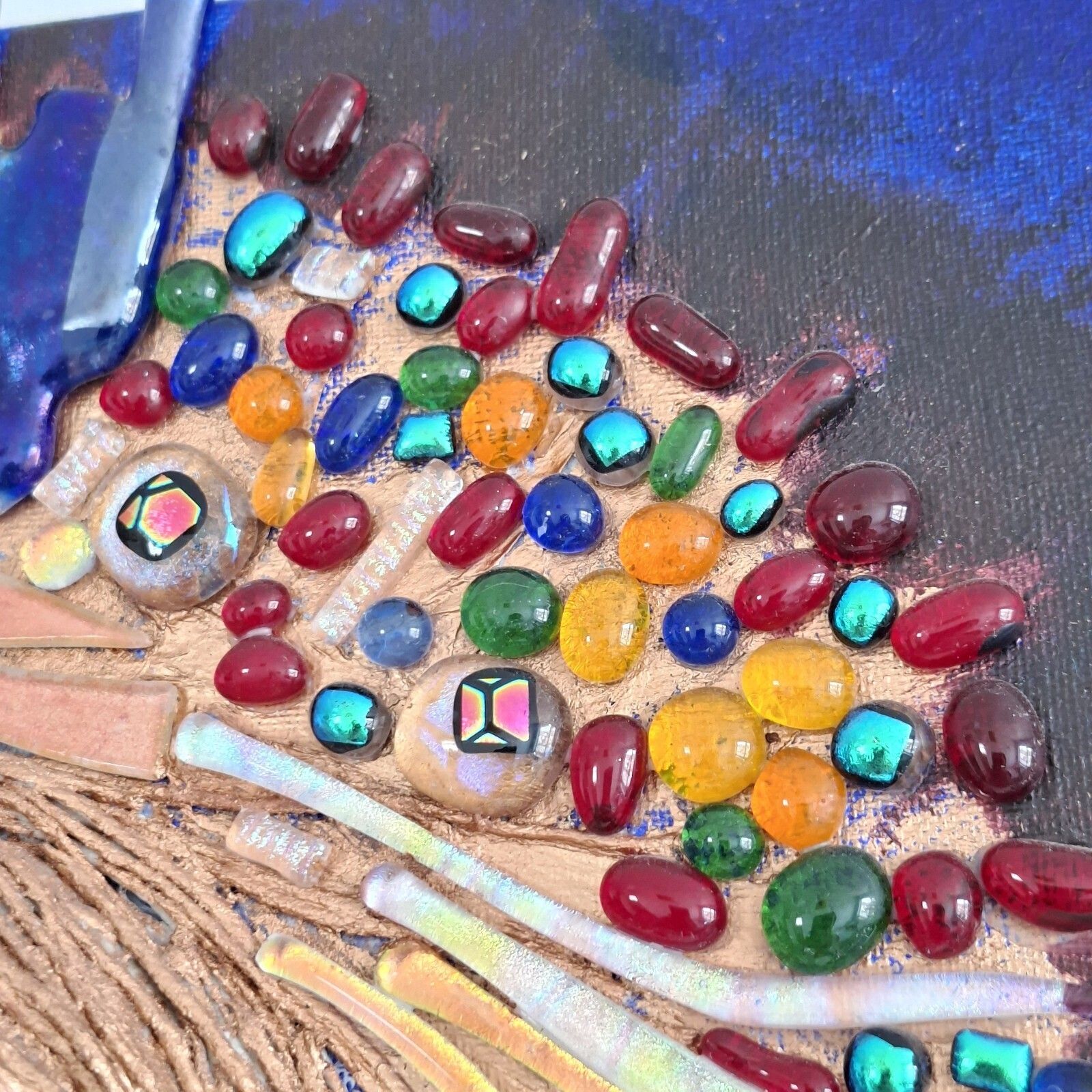 Angela Brady Mixed Media Portrait Artwork Fused Glass Canvas Contemporary Irish photo Art