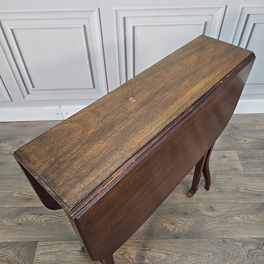 Antique Wooden Sutherland Table   Mahogany Drop Leaf Gateleg Occasional Side photo for sale