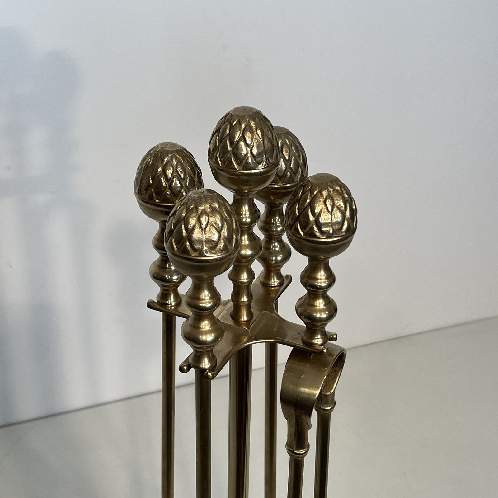 Brass Fire Kit With Pine Cones photo Home Fixtures