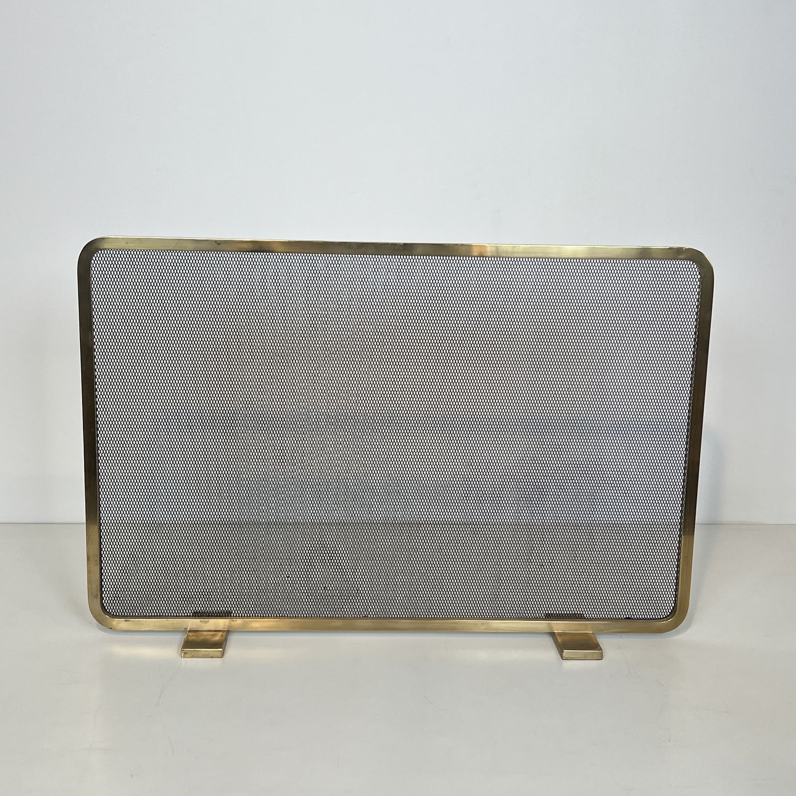 1450.0 Brass And Wire Mesh Fire Screen photo