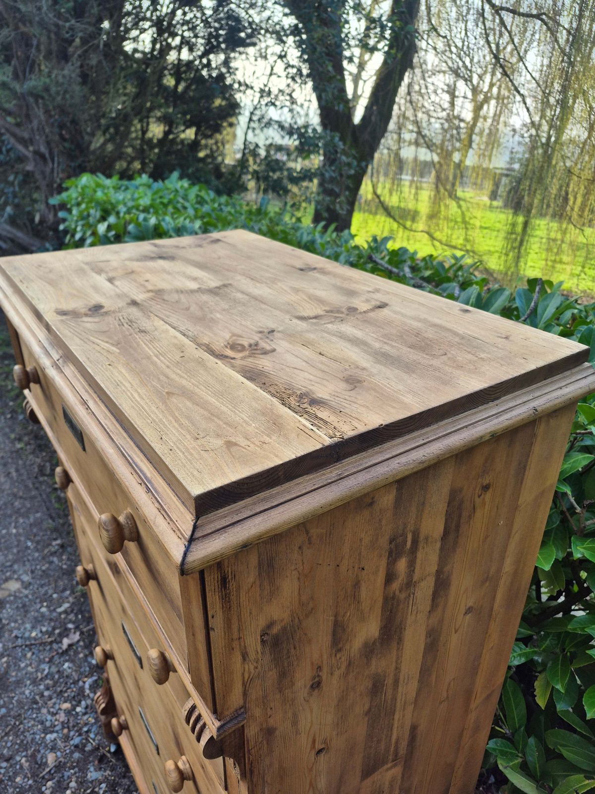Tall Antique Pine Chest Of Drawers photo furniture