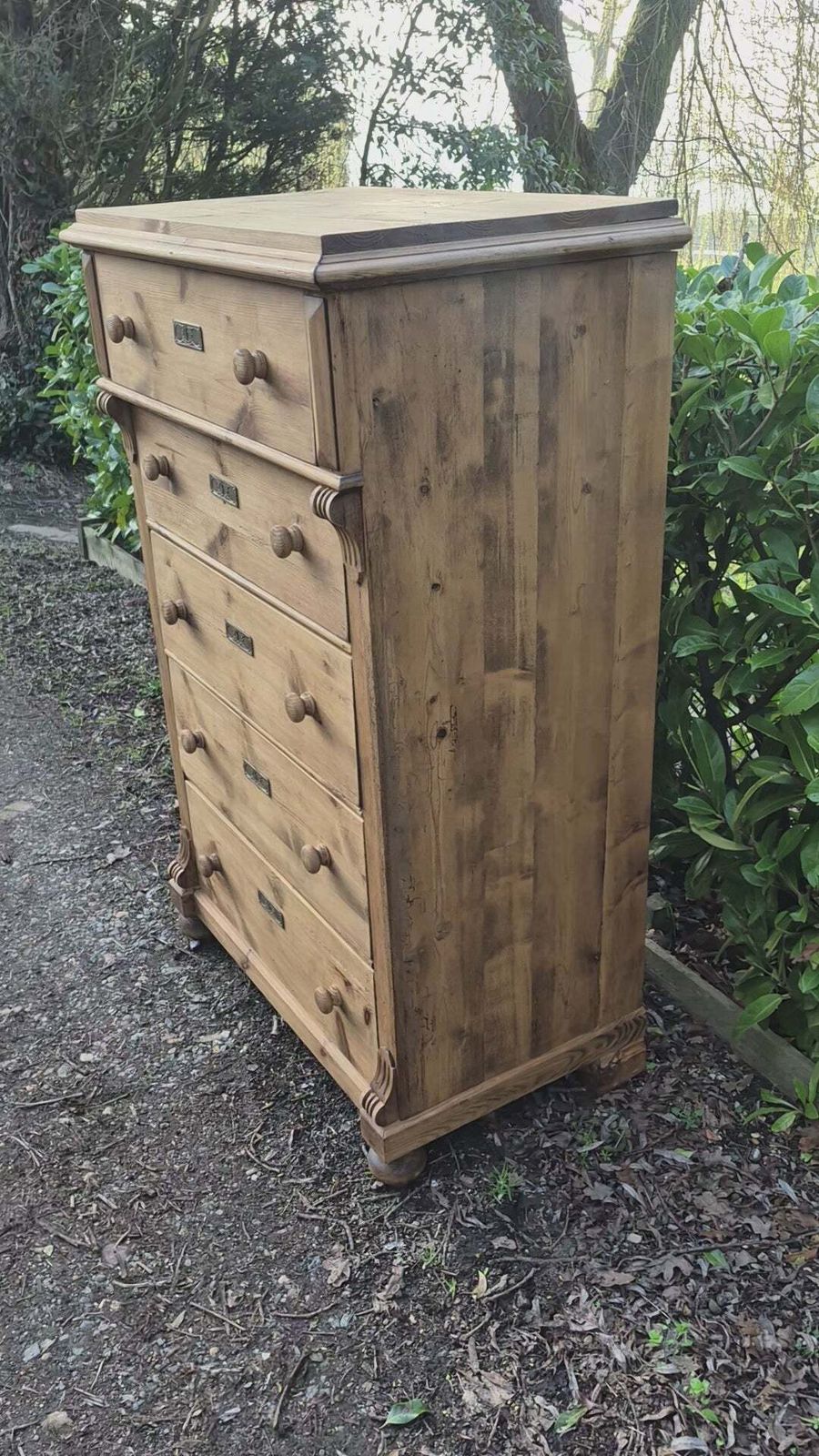 Tall Antique Pine Chest Of Drawers photo vinterior
