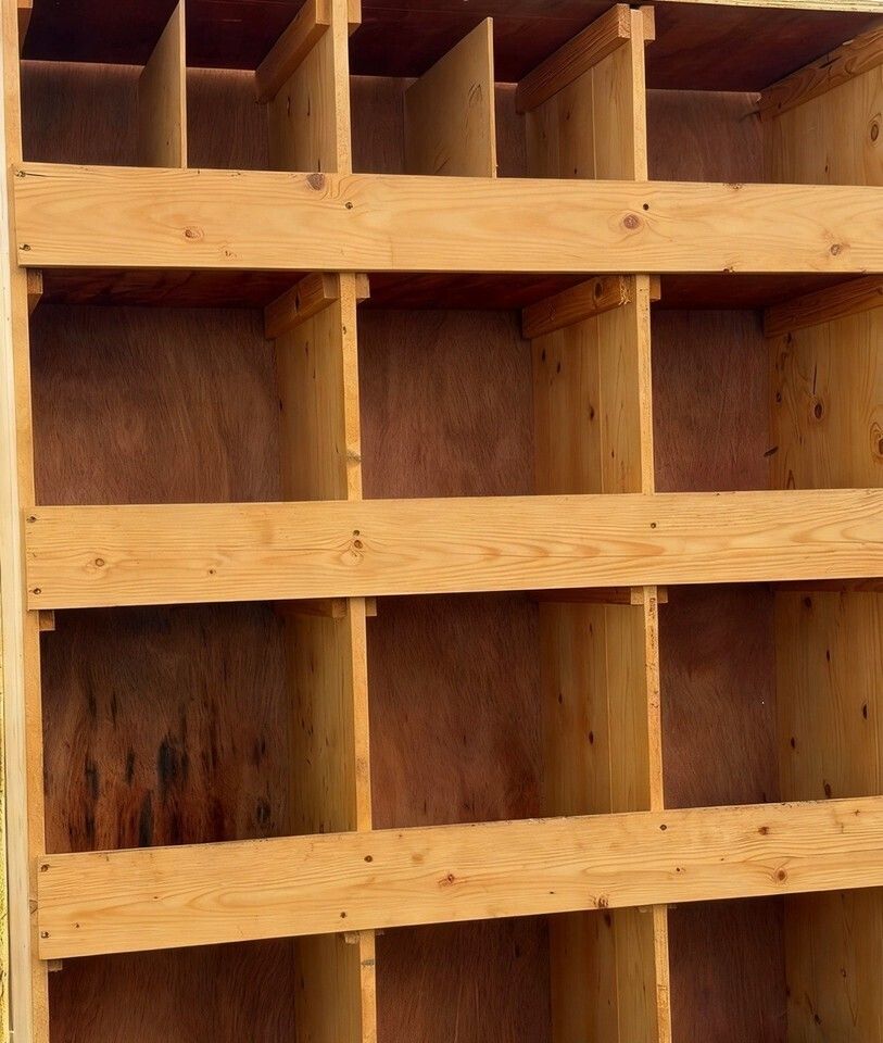 Vintage Solid Pine Cube Bookcase Piegon Hole Bookcase Industrial Style photo Furniture